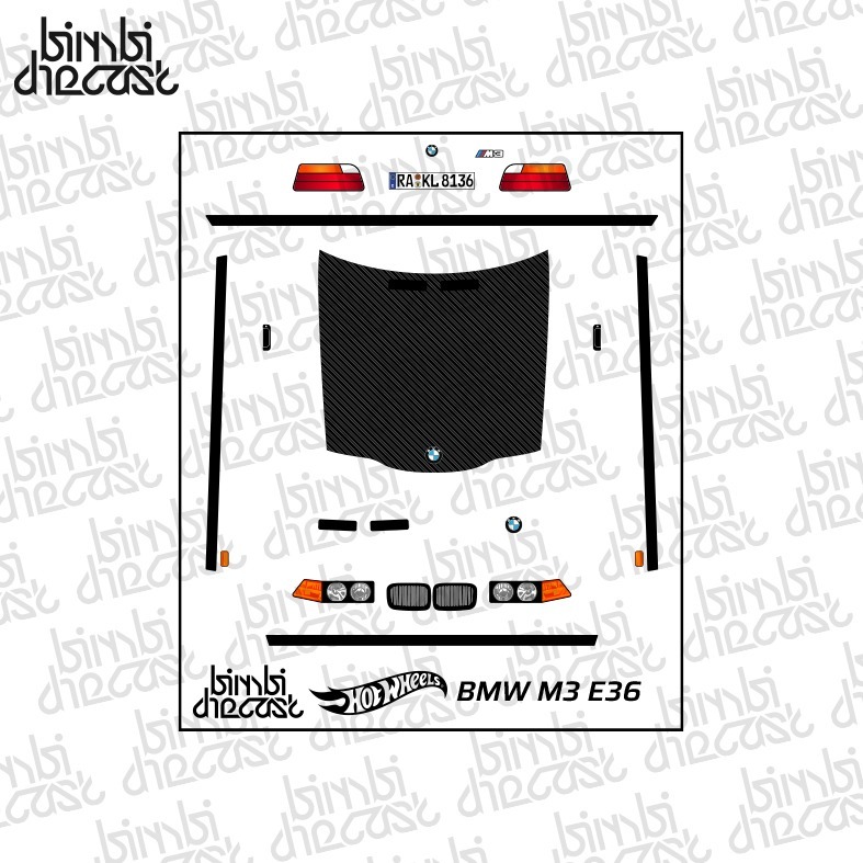 Decal Hotwheels BMW M3 E36 Transparan