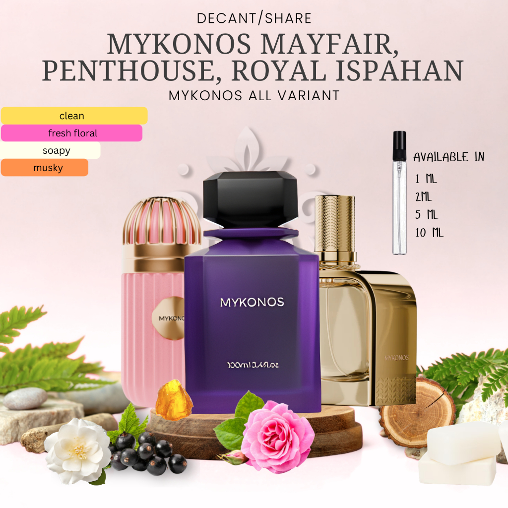 Decant/Share MYKONOS Penthouse, Mayfair, Monaco Royale, Utopia 1-10 mL Travel Size Parfum