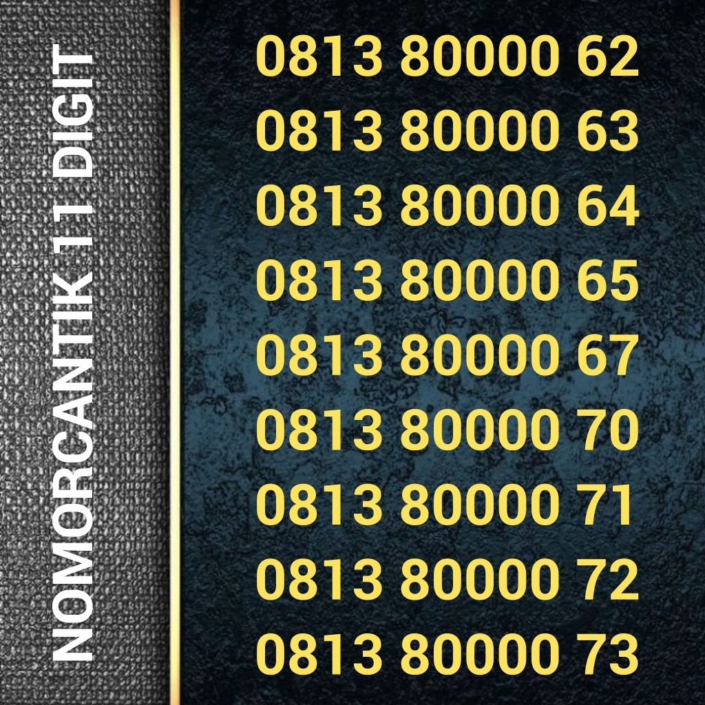 nomor cantik simpati 11 digit 0813 80000 51 0813 80000 52 0813 80000 53 0813 80000 54 0813 80000 56 