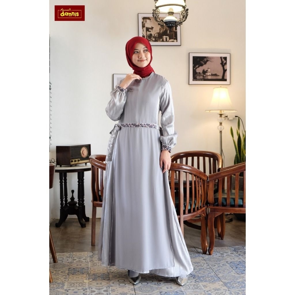 GAMIS ABAYA DANNIS hitam,navy,maroon (FREE MASKER)