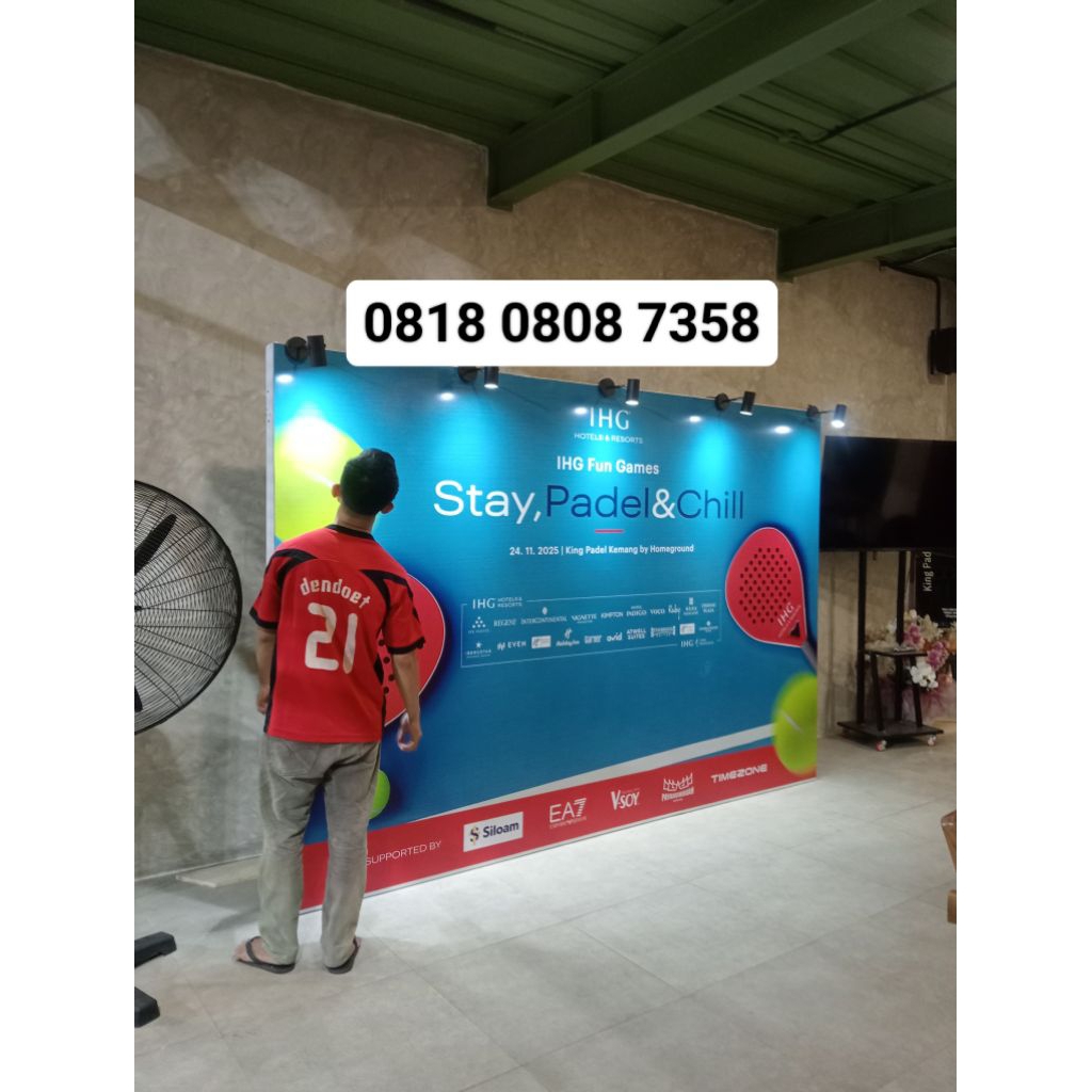 Backdrop Photo Booth Print Ukuran 4-20 Meter Persegi untuk Dekorasi Acara, Sewa atau Beli, Cocok unt