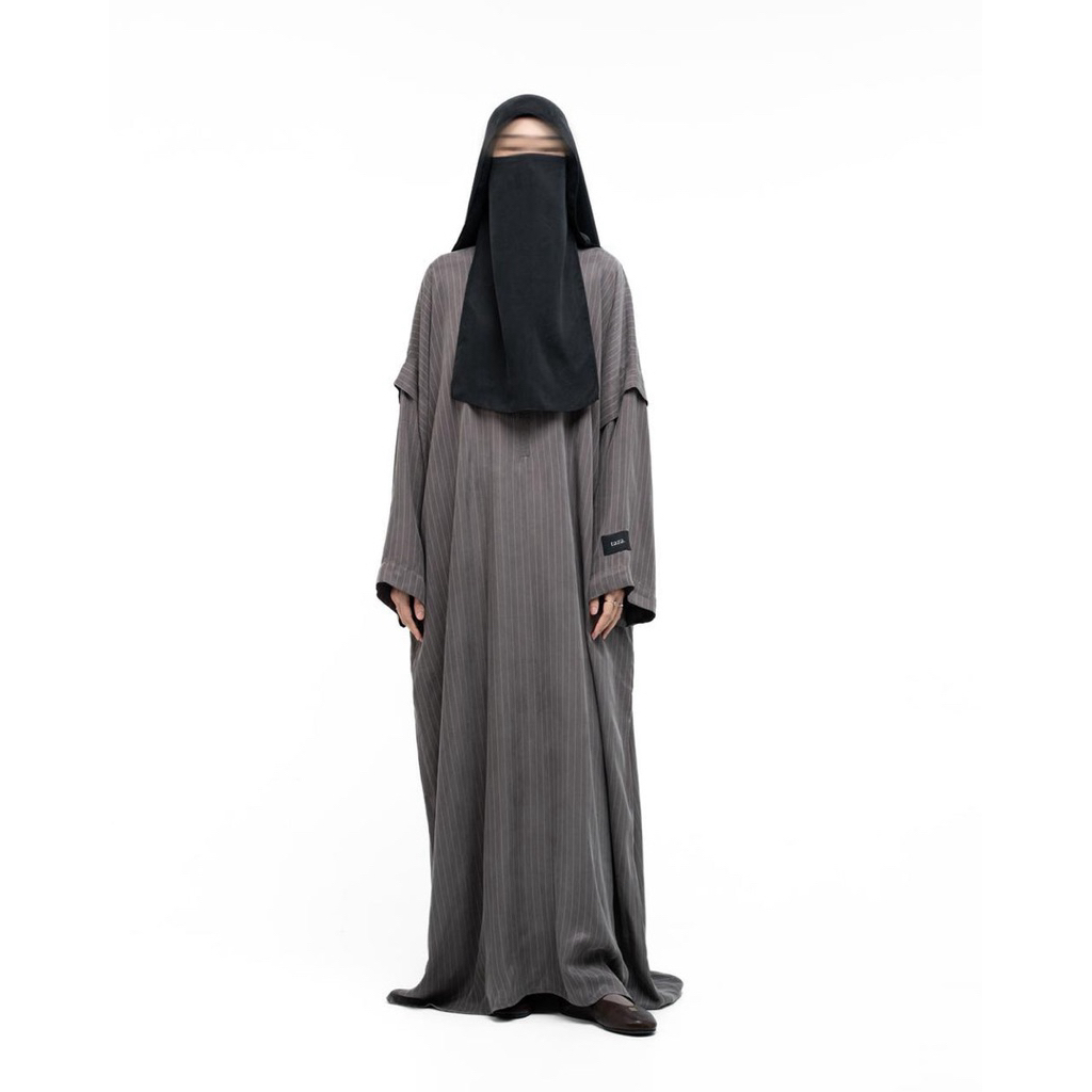 Assyabiya Official - Taza New With Tag NWT Fina Abaya Stripe 3.0 4.0 Seraya Grey Black
