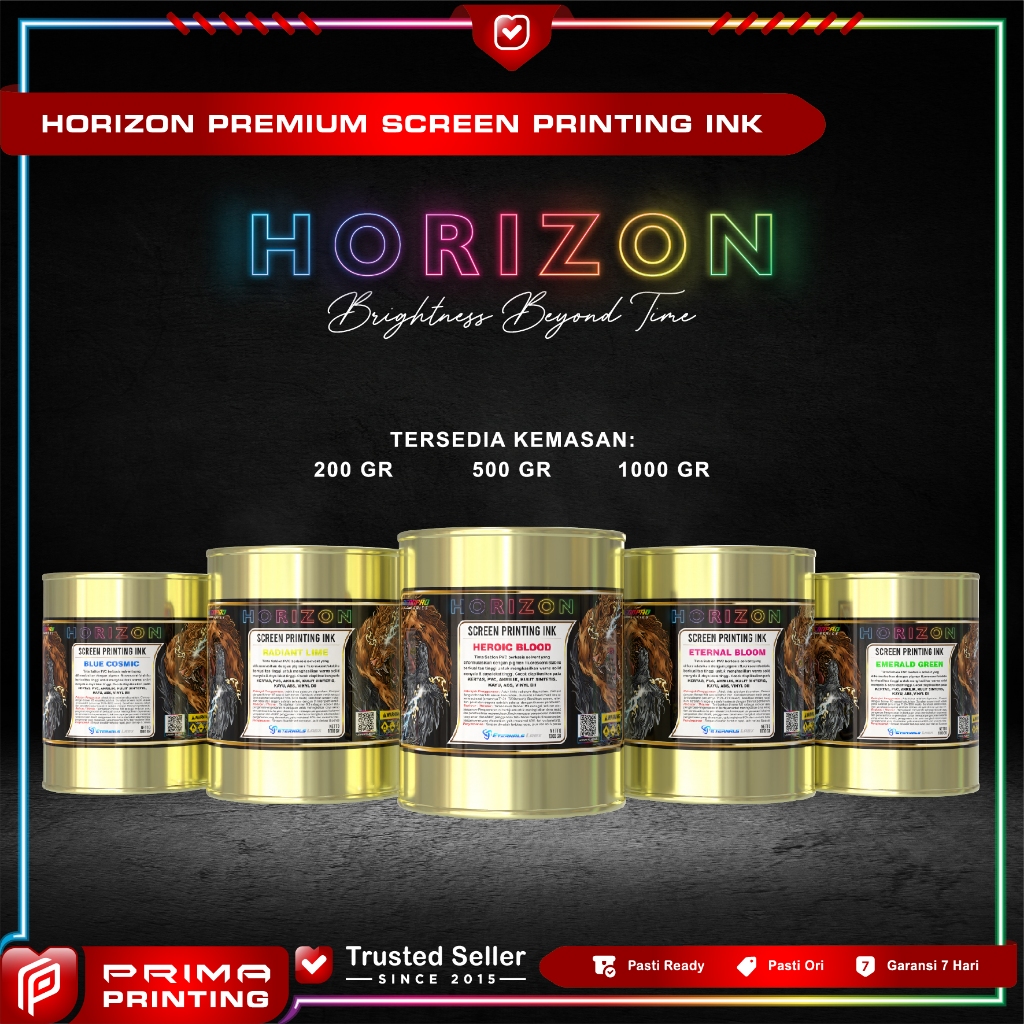Cat Tinta Sablon Kertas PVC HORIZON Warna Stabilo