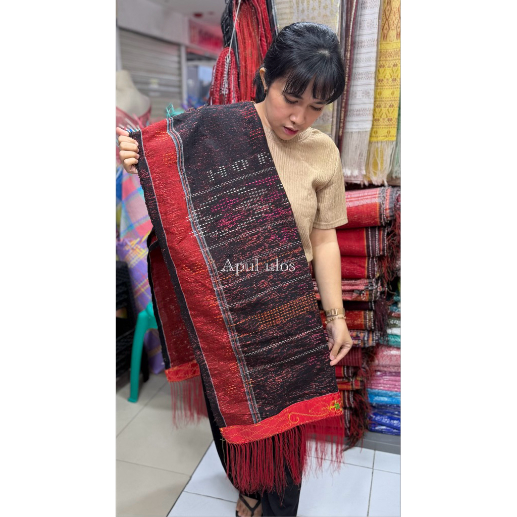 Ulos sadum TIKAR HITAM MERAH bordir ULOS PREWEDDING ULOS PENARI Ulos holong Ulos panoropi