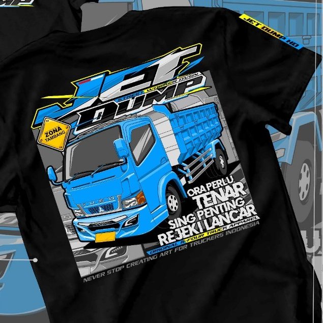Kaos Dump Truk Canter Lengan Pendek Distro Tshirt Unisex Oblong Atasan Dewasa