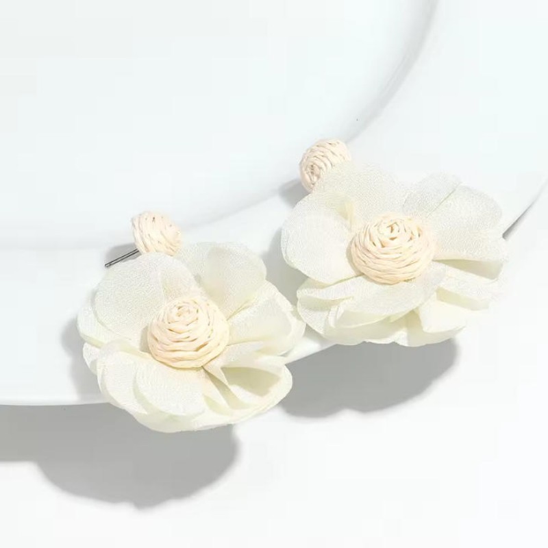 1pair Anting Anting Wanita Ins Giwang Bunga Korea Berkelas Anting Bunga Korea