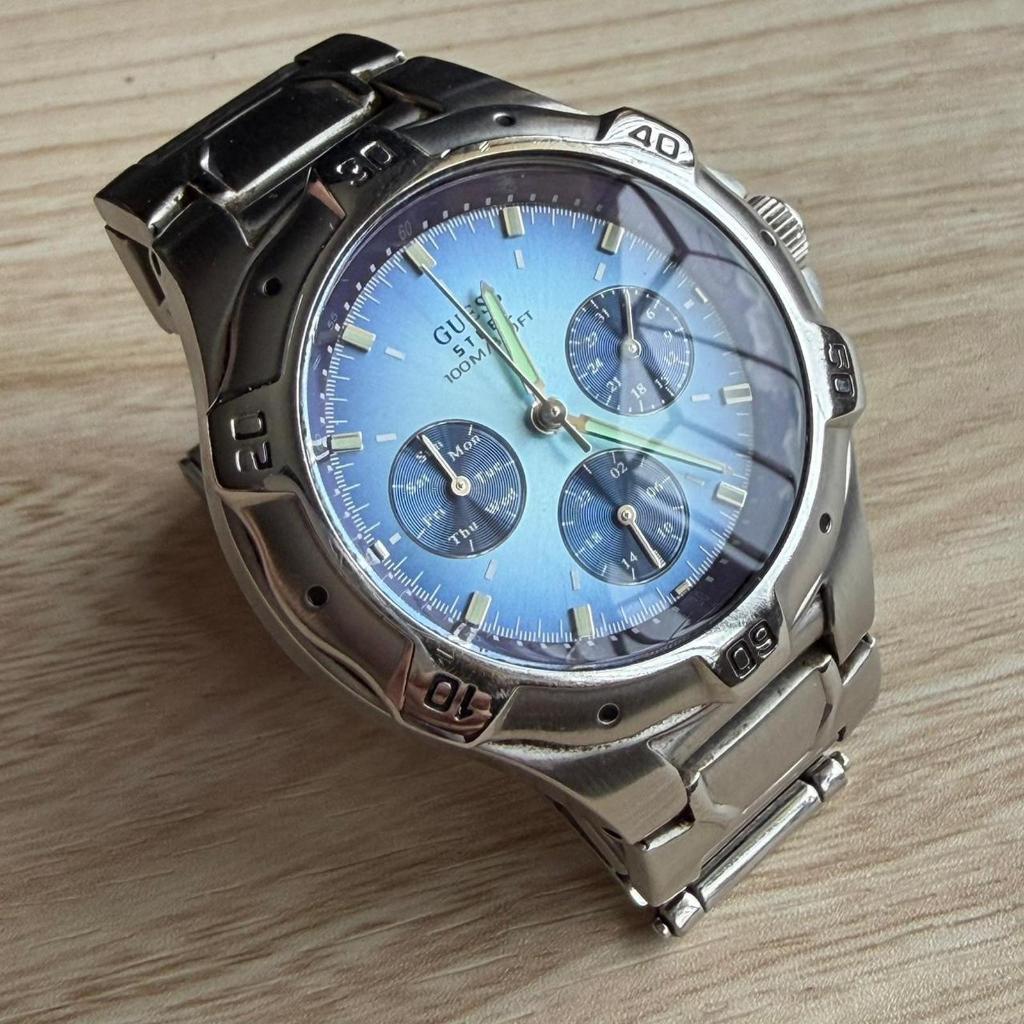 Jam Tangan Quartz Pria Men's Watches Guess STEEL Waterpro Chronograph 18546G2 - 10ATM Water Resistan