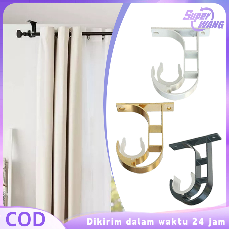 2pcs Bracket Tiang Gorden Curtain Rod Holder Cantolan Tiang Gorden Jendela Dudukan Tiang Hordeng Jen