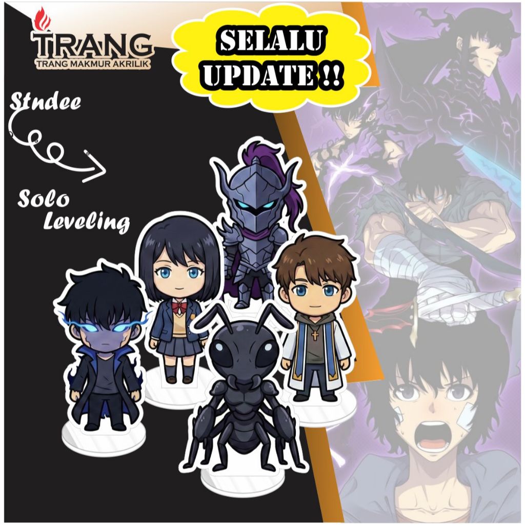 Standee Figure Akrilik Solo Leveling Chibi / Standing Action figure Acrylic Solo Leveling Chibi