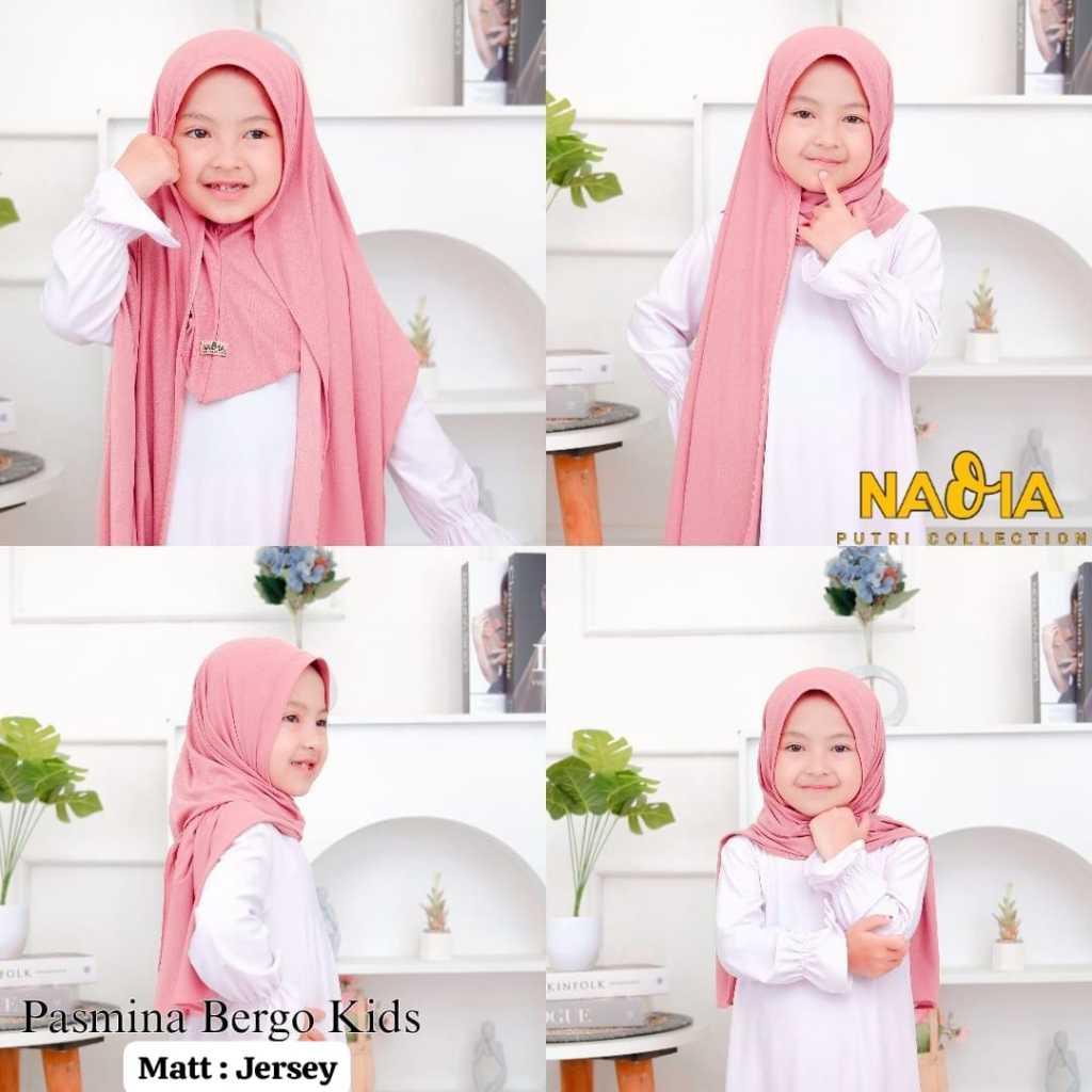 pashmina bergo anak kekinian -pashmina inner anak kekinian -hijab anak umur 4-10 Tahun