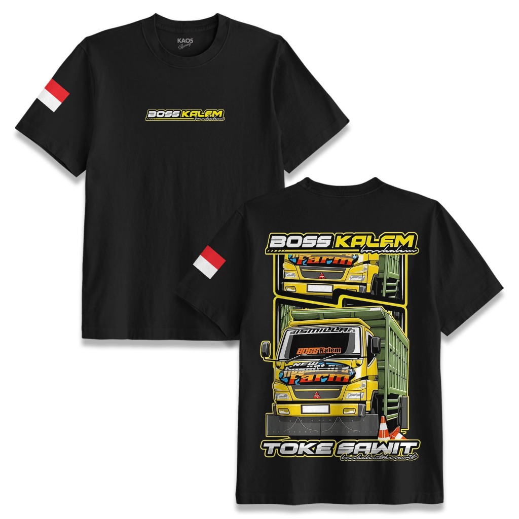 Kaos BOS KALEM Katun Combed Pria Wanita Distro Hitam - KSI