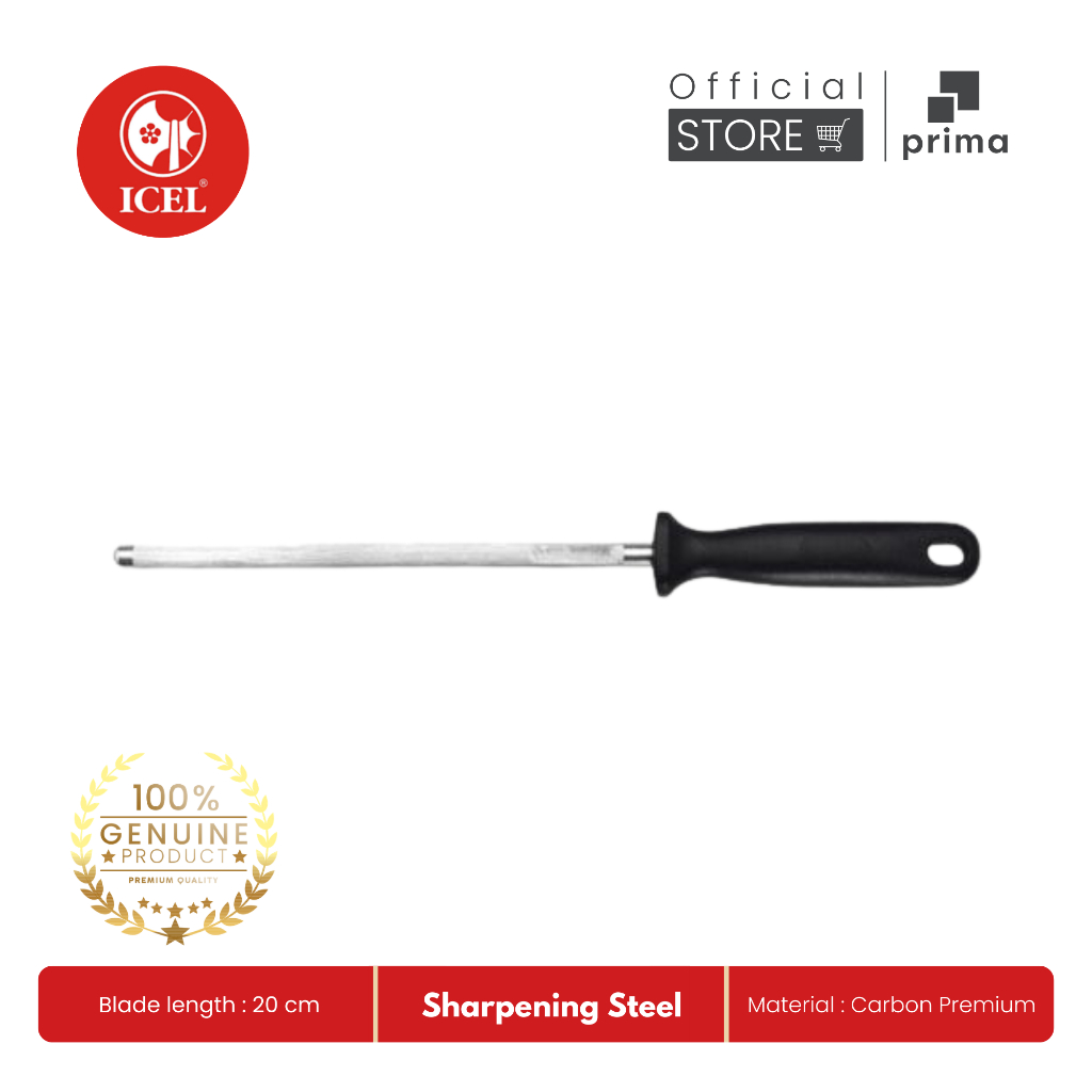 Sharpening Steel 20 cm | Asahan Pisau, Black - ICEL