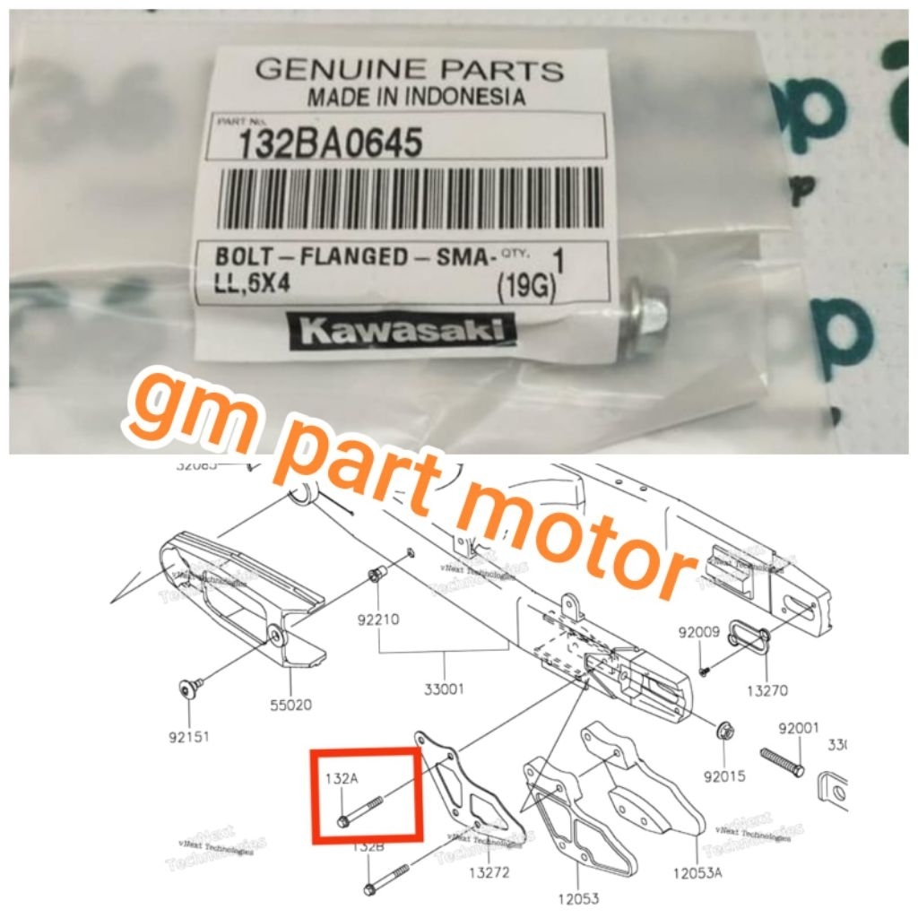 baut tensioner stabilizer rantai atas KLX 140 original