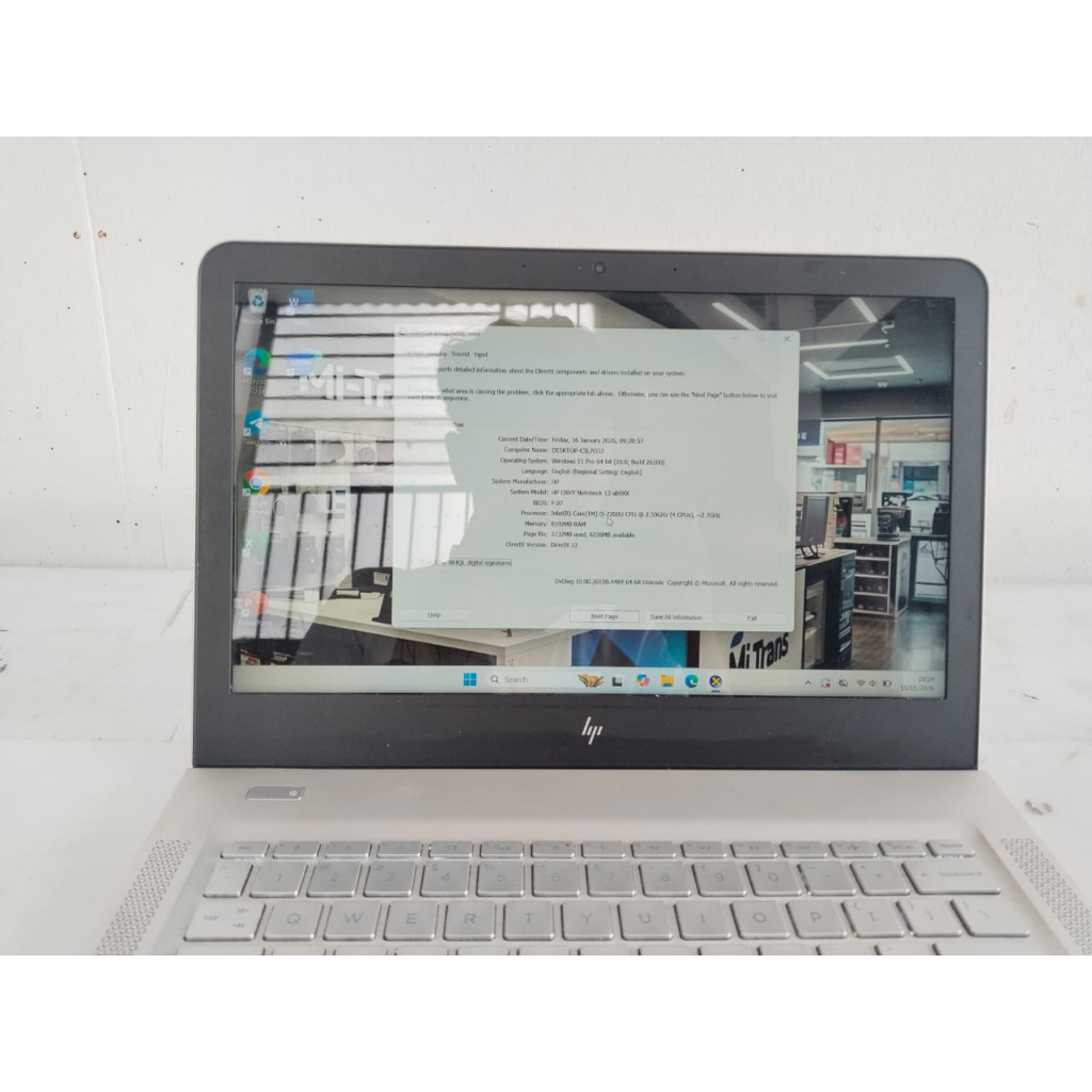 HP Envy 13 Core i5 Gen 7 | RAM 8GB | SSD 256GB | Laptop Tipis Kencang Cocok Kerja & Kuliah