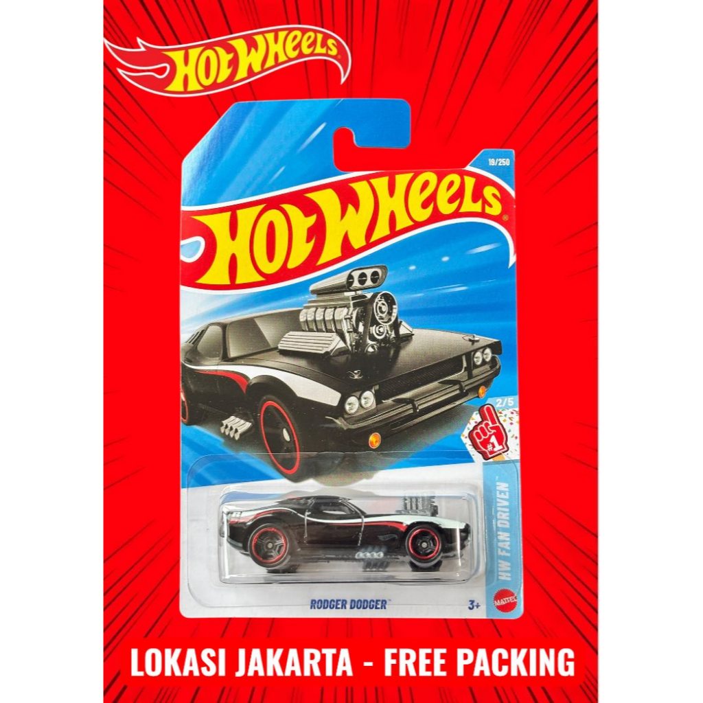 Hot Wheels Rodger Dodger Hitam Lot F 2026