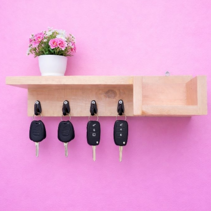 Gantungan rak dinding minimalis kapstock serbaguna tempat hp tempat kunci aesthetic