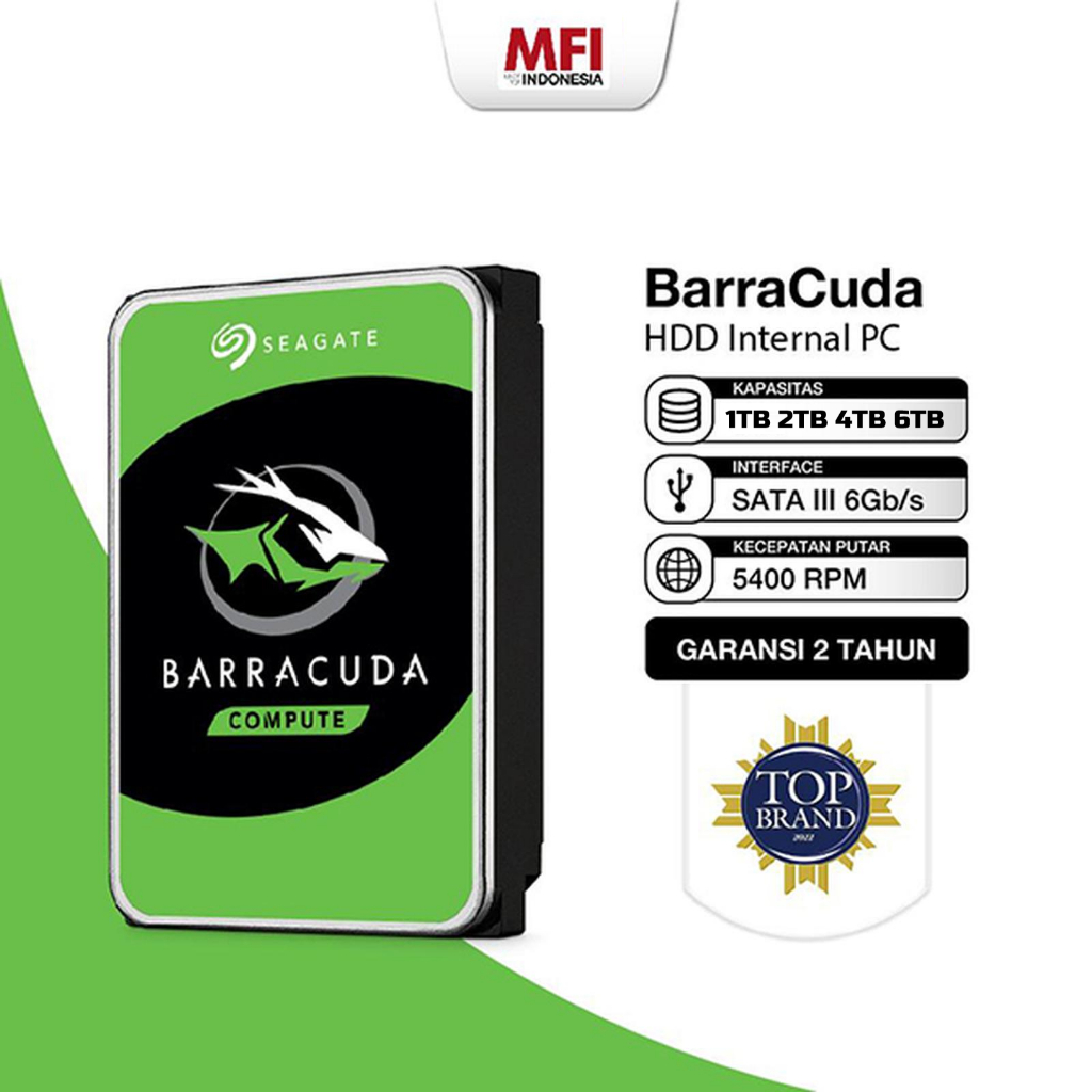 HDD Seagate BARRACUDA 1TB 2TB 4TB Harddisk INTERNAL 3.5" SATA MFI Hardisk