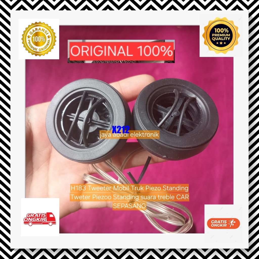 X212 SEPASANG 1 SET DUA 2 PCS Tweeter Mobil Truk Piezo Standing Tweter Piezoo Standing suara treble 