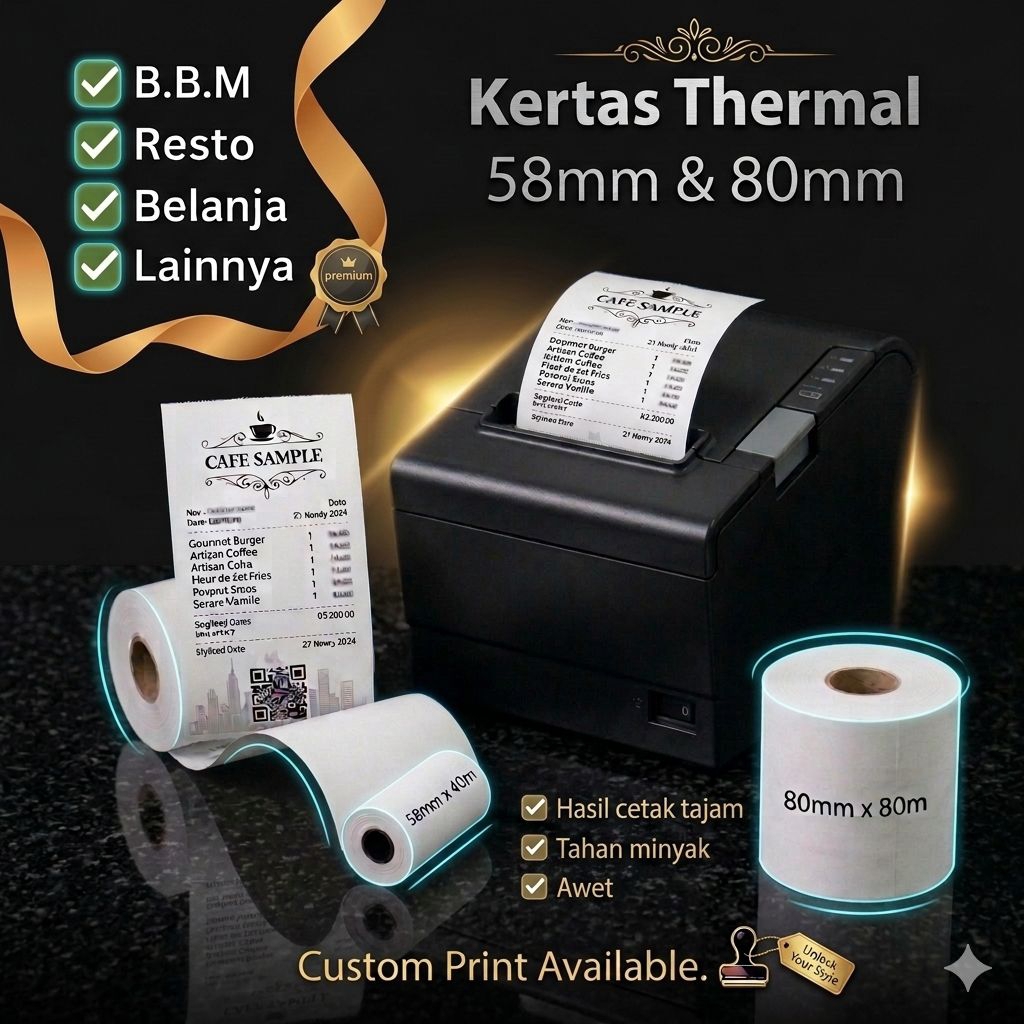 Cetak Custom Struk Resto Belanja Bensin