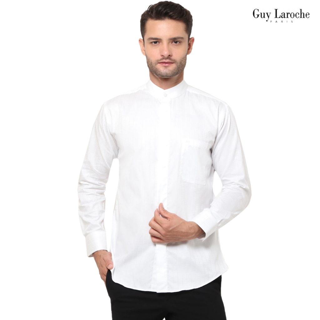 Kemeja Muslim Pria Lengan Panjang Guy Laroche Sacha La Chemise Putih