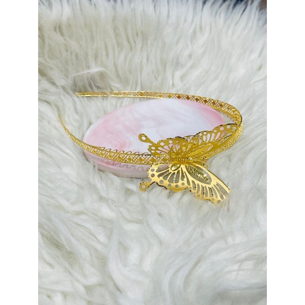 bando kupu kupu 3 dimensi cantik elegant emas asli kadar 700