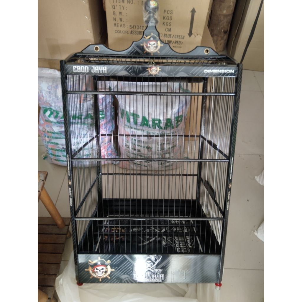 Sangkar kotak ebod decal jari jari fiber no 2  carbon original ebod jaya