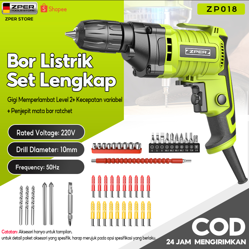 ZPER Mesin bor Bor tangan listrik Bor beton Bor tembok alat bor Obeng bor kayu ZP018
