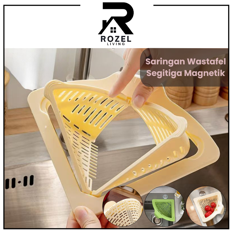 ROZEL Penyaring Sampah Wastafel Saringan Bak CuciPiring Sudut Dapur/Rak Penyaring Sampah Wastafel/Sa