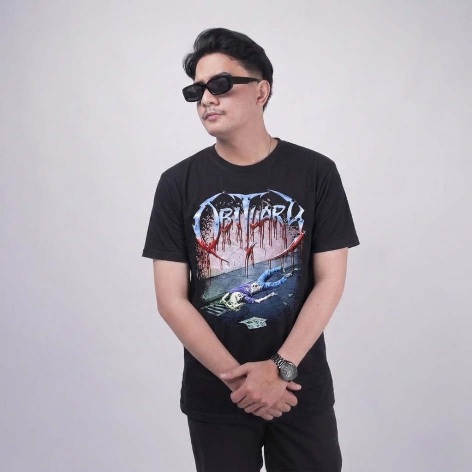 Kaos Band Obituary slowly we rot Tshirt Black