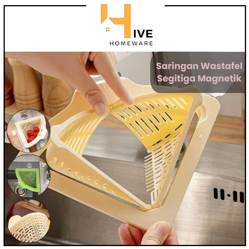 HIVE Penyaring Sampah Wastafel Saringan Bak Cuci Piring Sudut Dapur/Rak Penyaring Sampah Wastafel/Sa