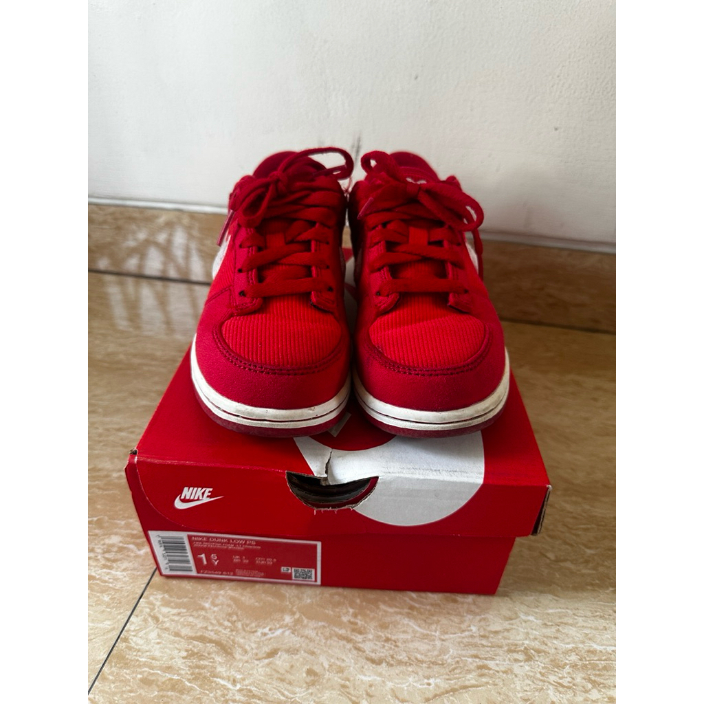 sepatu nike nike dunk low ps merah lengkap dengan dos