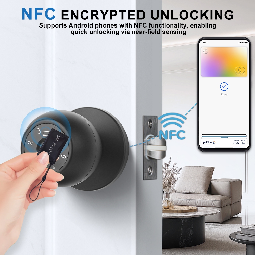 TUYA kunci pintu rumah smart lock Kunci pintu digital aluminium