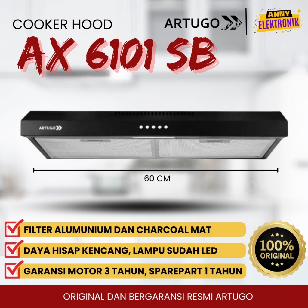 ARTUGO Cooker Hood AX 6101 SB - Slim Hood