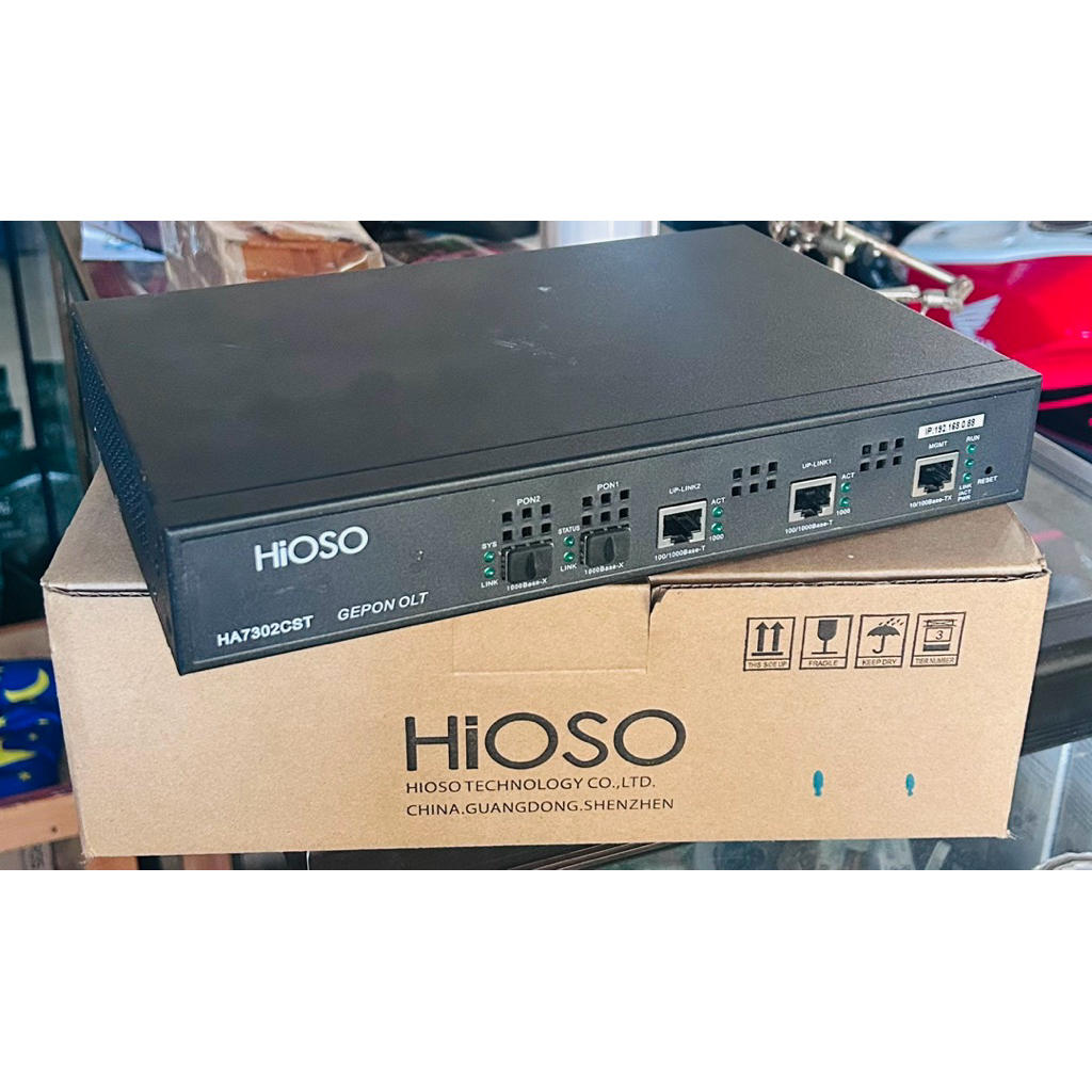 OLT Hioso HA7302 CST EPON OLT 2 Port bekas msh segel belum sfp
