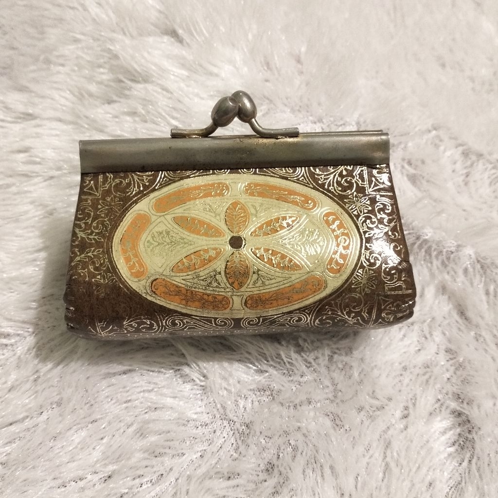 Dompet Koin Vintage Motif Houndstooth