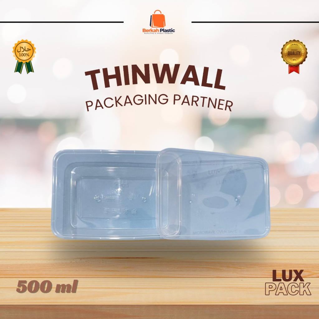Thinwall Kotak Makan Plastik 500ml (Lux Pack)