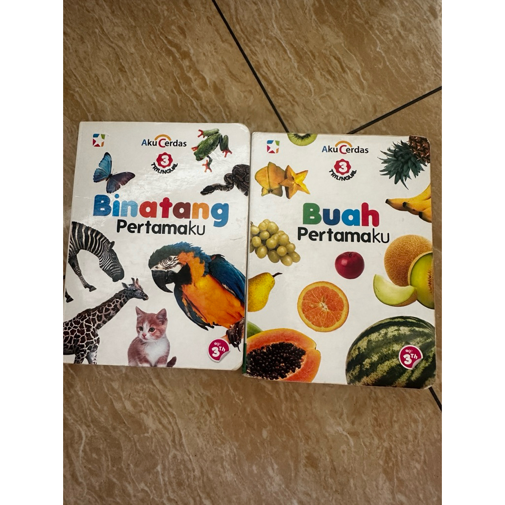 buku anak tentang hewan dan buah preloved