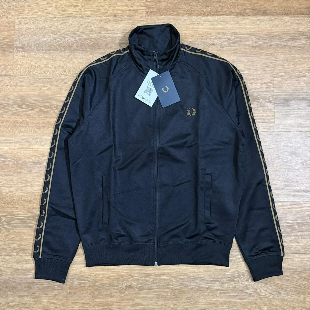 Tracktop Fred Perry Contrast Taped Black Brand New With Tags Original 100%  Size : M ( 68 X 56 )