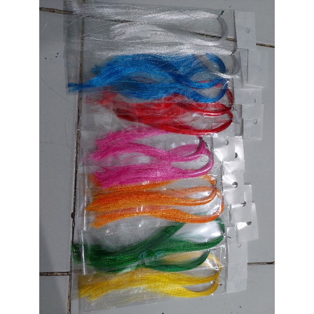 bulu mutiara dari benang sutra  / benang assist mancing