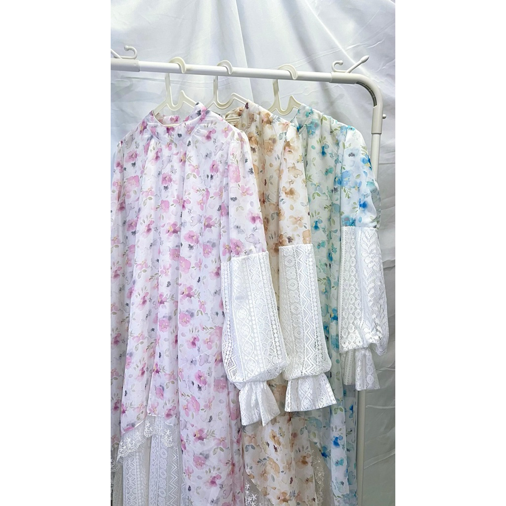 Gamis Ceruty Babydoll | motif mix brokat