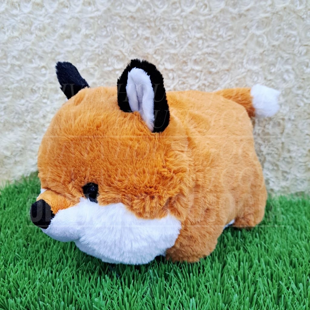 Boneka Lying Rubah Merah AUR Boneka Gembul Red Fox Boneka Tiduran  Red Fox