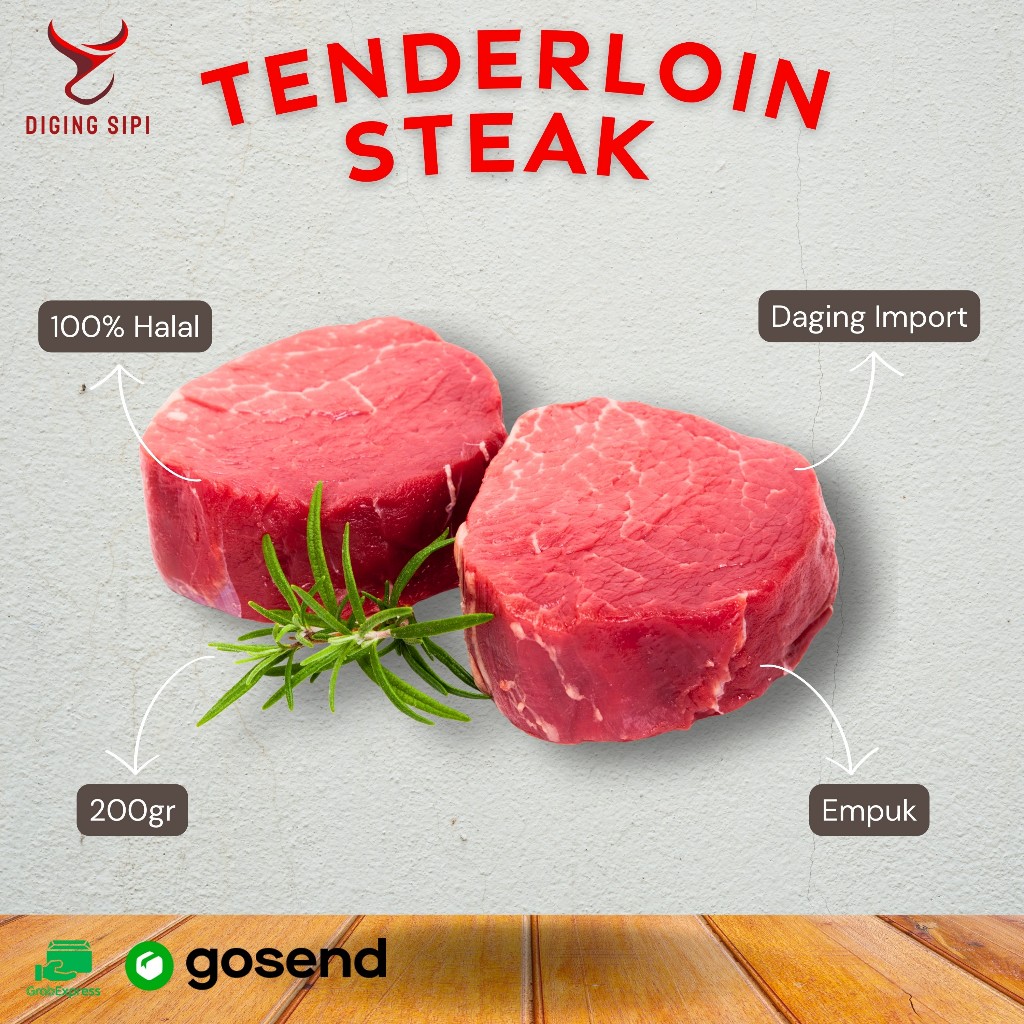 TENDERLOIN STEAK IMPORT 200GR - DAGING SAPI STEAK TENDERLOIN