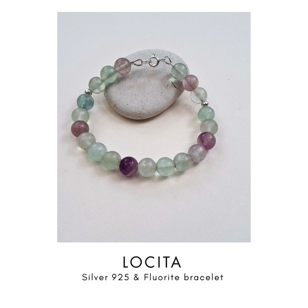 UMANIS - LOCITA gelang batu Fluorite kait perak 925