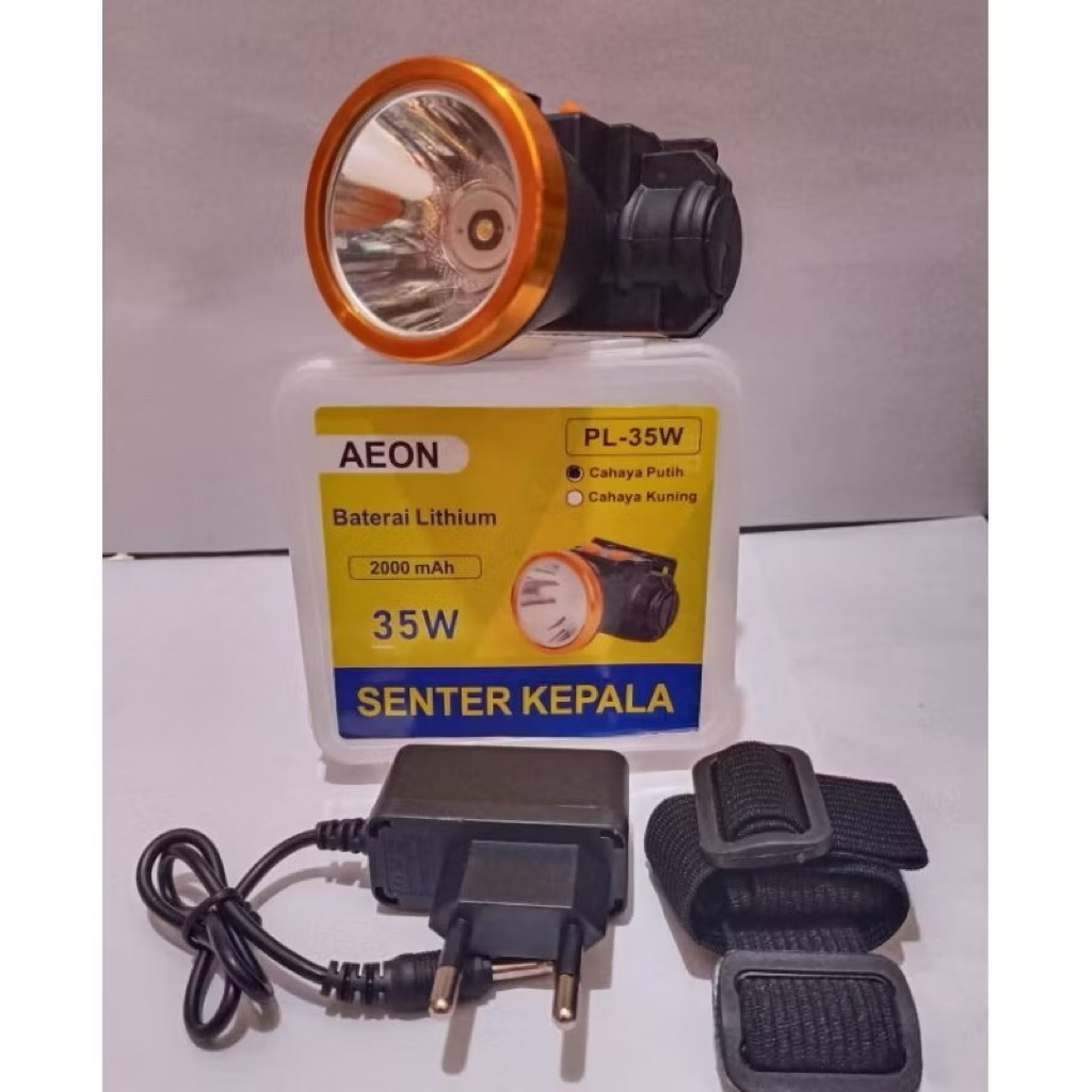 Senter Kepala 35 watt cahaya putih & Kuning - Headlamp 35 watt
