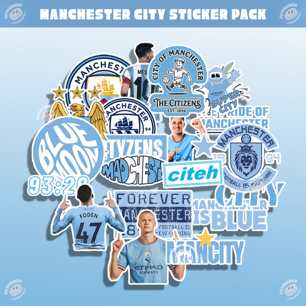 21pcs MANCHESTER CITY Sticker Pack | stiker manchester city aesthetic