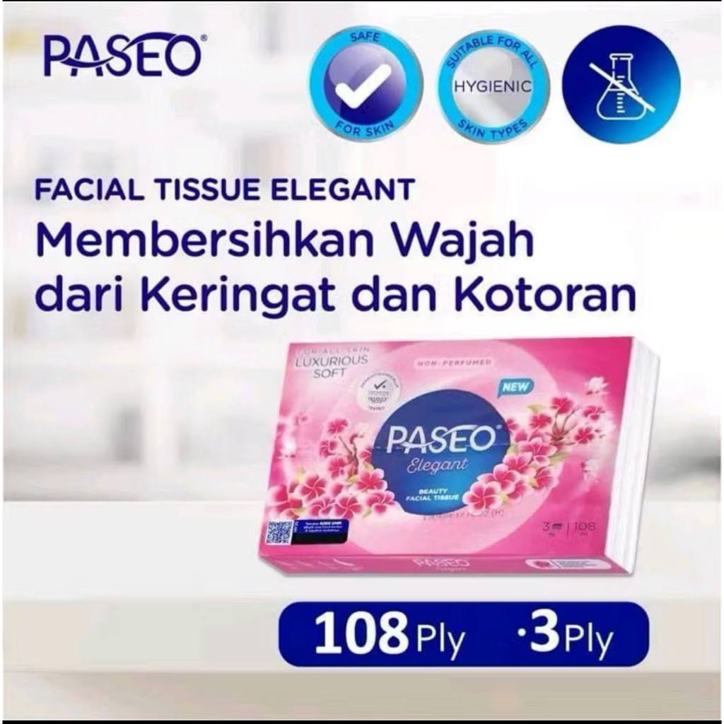[15 Pcs] Tisu TISSUE PASEO SMART TRAVEL Tisu Paseo Elegant 108 Helai TISU Travel Paseo Serbaguna Tis
