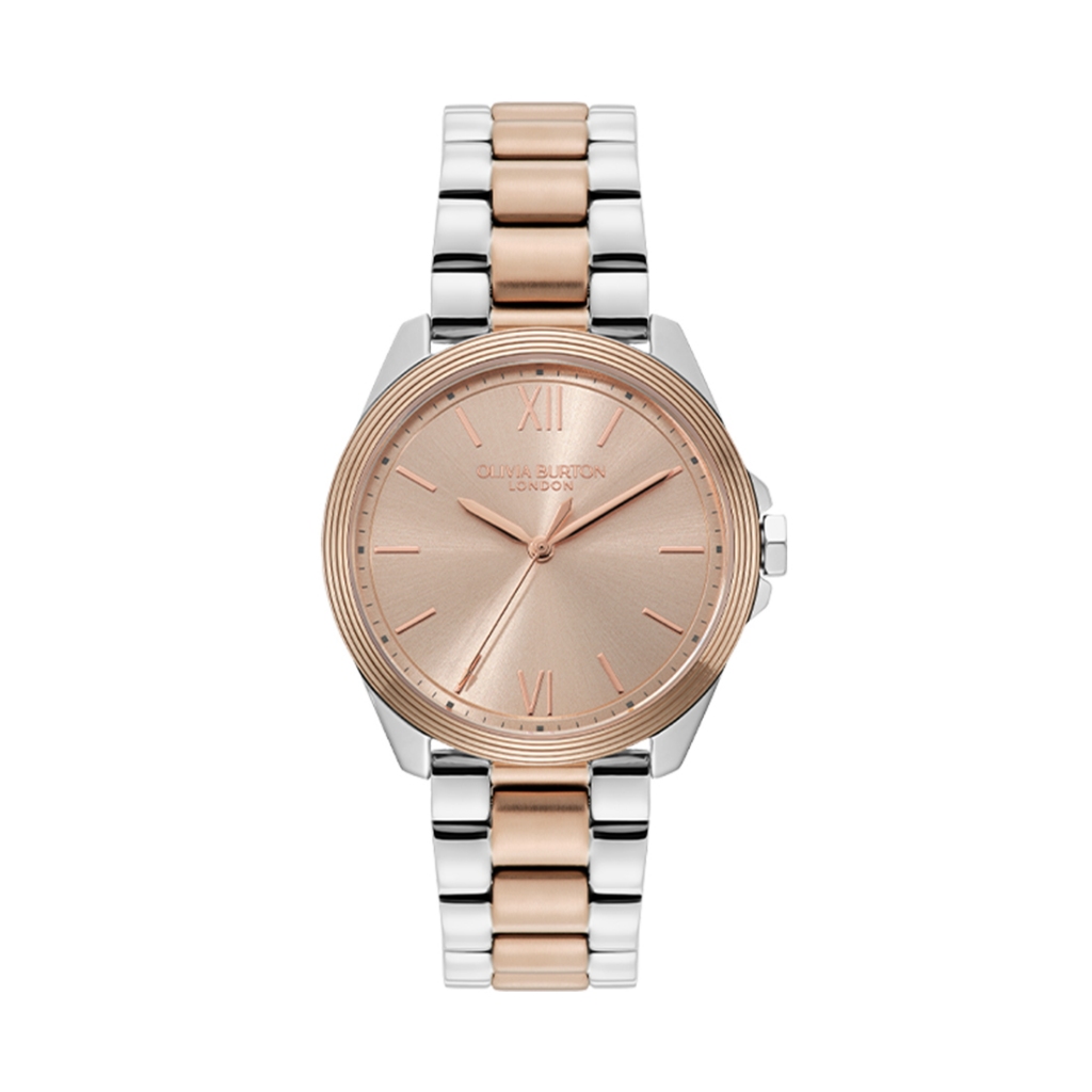 Jam Tangan Olivia Burton Sport Luxe Chiswick Trench Coat Sunray Dial, SS/RG Case, Two Tone SS/RG Bra