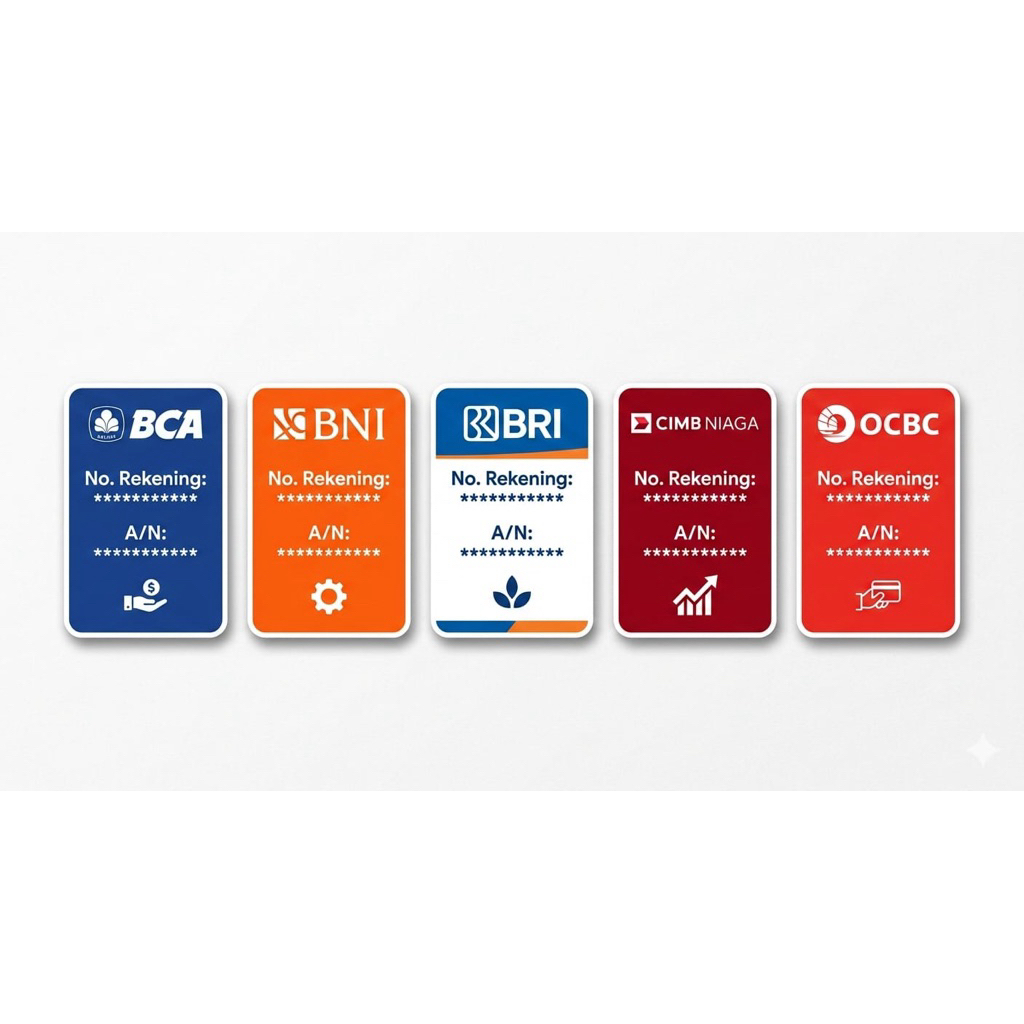 Jasa Sticker Whatsapp, Rekening Sticker WA,Whatsapp custom design,Branding Sales,Logo toko,Akun Bank