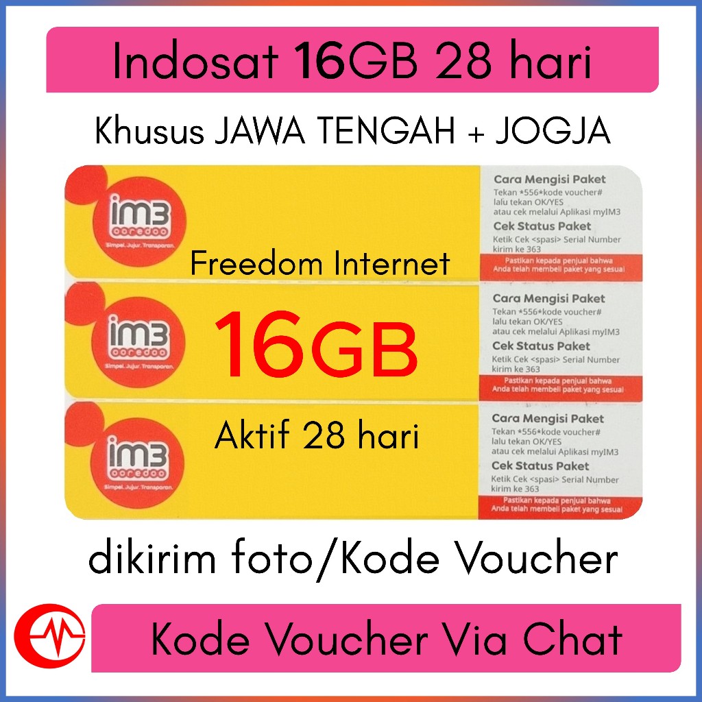 Voucher Indosat 16GB 28Hari Jateng