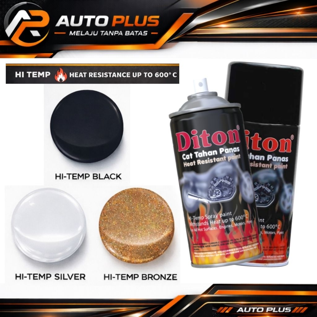 Cat Semprot Diton Hi-Temp Tahan Panas | Heat Resistant Paint Knalpot Mesin Motor